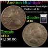 Image 1 : ***Auction Highlight*** 1788 Vermont Bust Right Colonial Cent 1c Graded xf By USCG (fc)