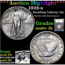 *Highlight Of Entire Auction* 1926-s Standing Liberty Quarter 25c Graded GEM+ FH By USCG (fc)