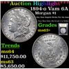 Image 1 : ***Auction Highlight*** 1894-o Vam 6A Morgan Dollar $1 Graded Select+ Unc By USCG (fc)