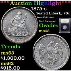 ***Auction Highlight*** 1875-s Twenty Cent Piece 20c Graded Select Unc By USCG (fc)