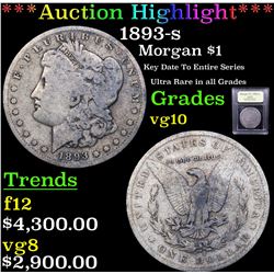 ***Auction Highlight*** 1893-s Morgan Dollar $1 Graded vg+ By USCG (fc)