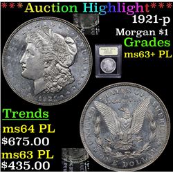 ***Auction Highlight*** 1921-p Morgan Dollar $1 Graded Select Unc+ PL By USCG (fc)