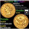 Image 1 : *Highlight Of Entire Auction* 1854-o Gold Liberty Half Eagle $5 Graded Select Unc By USCG (fc)