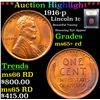 Image 1 : ***Auction Highlight*** 1916-p Lincoln Cent 1c Graded Gem+ Unc RD By USCG (fc)