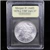 Image 2 : ***Auction Highlight*** 1878-p 7/8tf Vam 37 Morgan Dollar $1 Graded GEM Unc By USCG (fc)