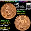 Image 1 : ***Auction Highlight*** 1878 Indian Cent 1c Graded Choice+ Unc RB By USCG (fc)