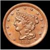 Image 2 : ***Auction Highlight*** 1855 Braided Hair Half Cent 1/2c Graded Choice+ Unc BN By USCG (fc)