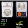 Image 1 : NGC 1923-p Peace Dollar $1 Graded ms64 By NGC