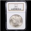Image 2 : NGC 1923-p Peace Dollar $1 Graded ms64 By NGC