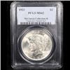 Image 2 : PCGS 1923-p Peace Dollar $1 Graded ms62 By PCGS