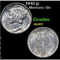 1941-p Mercury Dime 10c Grades Select Unc