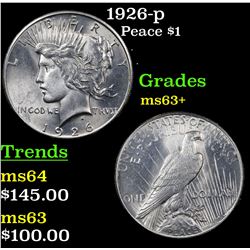 1926-p Peace Dollar $1 Grades Select+ Unc