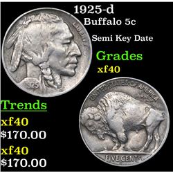 1925-d Buffalo Nickel 5c Grades xf