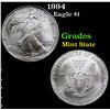 Image 1 : 1994 Silver Eagle Dollar $1 Grades Mint State
