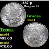 Image 1 : 1887-p Morgan Dollar $1 Grades Choice Unc