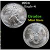 Image 1 : 1994 Silver Eagle Dollar $1 Grades Mint State