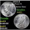 Image 1 : 1922-d Peace Dollar $1 Grades Select+ Unc