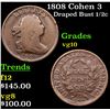 Image 1 : 1808 Cohen 3 Draped Bust Half Cent 1/2c Grades vg+