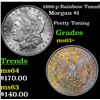 Image 1 : 1886-p Rainbow Toned Morgan Dollar $1 Grades Select+ Unc
