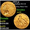 Image 1 : 1911-p Gold Indian Quarter Eagle $2 1/2 Grades Choice AU/BU Slider