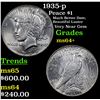 Image 1 : 1935-p Peace Dollar $1 Grades Choice+ Unc