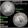 Image 1 : 1809 O-111 Capped Bust Half Dollar 50c Grades vg+