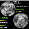 Image 1 : 1924-p Peace Dollar $1 Grades Choice+ Unc