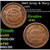 Image 1 : 1863 Army & Navy Civil War Token 1c Grades xf+
