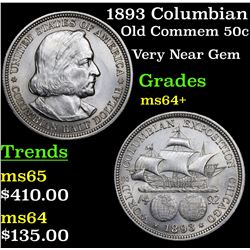1893 Columbian Old Commem Half Dollar 50c Grades Choice+ Unc