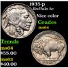 Image 1 : 1935-p Buffalo Nickel 5c Grades Choice Unc