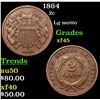 Image 1 : 1864 Two Cent Piece 2c Grades xf+