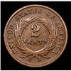 Image 3 : 1864 Two Cent Piece 2c Grades xf+