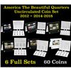 Image 1 : Group of 6 United States Mint America The Beautiful Quarters Uncirculate Coin Sets 2012-2018 60 coin