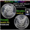 Image 1 : NGC 1883-cc GSA Hoard Morgan Dollar $1 Graded ms62 pl By NGC