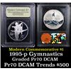 Image 1 : Proof ***Auction Highlight*** 1995-P Olympic Gymnast Modern Commem Dollar $1 Graded GEM++ Proof Deep