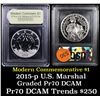 Image 1 : Proof 2015-P U.S. Marshals Service Modern Commem Dollar $1 Graded GEM++ Proof Deep Cameo By USCG