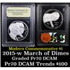 Image 1 : Proof 2015-W March Of Dimes Modern Commem Dollar $1 Graded GEM++ Proof Deep Cameo By USCG