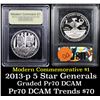 Image 1 : Proof 2013-P 5-Star Generals Marshall & Eisenhower Modern Commem Dollar $1 Graded GEM++ Proof Deep C