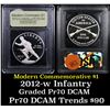 Image 1 : Proof 2012-W Infantry Modern Commem Dollar $1 Graded GEM++ Proof Deep Cameo By USCG