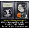 Image 1 : Proof 2016-P National Park Service Modern Commem Dollar $1 Graded GEM++ Proof Deep Cameo By USCG