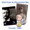 Image 1 : 2013 United States Mint Coin and Chronicles Set Theodore Roosevelt Grades