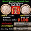 Image 1 : Mixed small cents 1c orig shotgun roll, 1919-s Wheat Cent, 1892 Indian Cent other end, McDonalds Wra