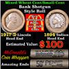 Image 1 : Mixed small cents 1c orig shotgun roll, 1917-d Wheat Cent, 1894 Indian Cent other end, McDonalds Wra