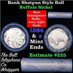 Buffalo Nickel Shotgun Roll in Old Bank Style 'Bell Telephone'  Wrapper 1924 & s Mint Ends Grades