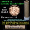 Image 1 : ***Auction Highlight*** Uncirculated 1c orig shotgun roll, 1963-d  In Old Brinks wrapper  Grades (fc