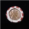 Image 2 : Mixed small cents 1c orig shotgun roll, 1915-d Wheat Cent, 1859 Indian Cent other end, N.F. String &