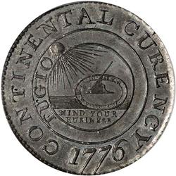 1776 Continental Currency. CURENCY. Pewter. PCGS MS64