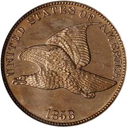 1858 Flying Eagle 1C. Lg Letters NGC PF65