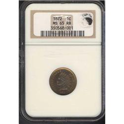 1872 Indian Head 1C NGC MS65 RB