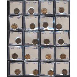 Bulk Lot of 20 Lincoln Cents RAW